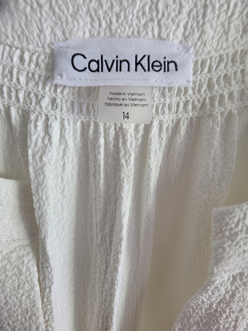 Calvin Klein Ivory Tiered Maxi Dress with Flutter Sleeves - Picture 3 of 3